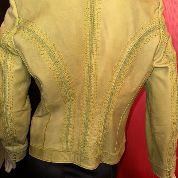 Chinese Belgium Design embroidered leather tailored jacket 4 - Picture 15 of 16